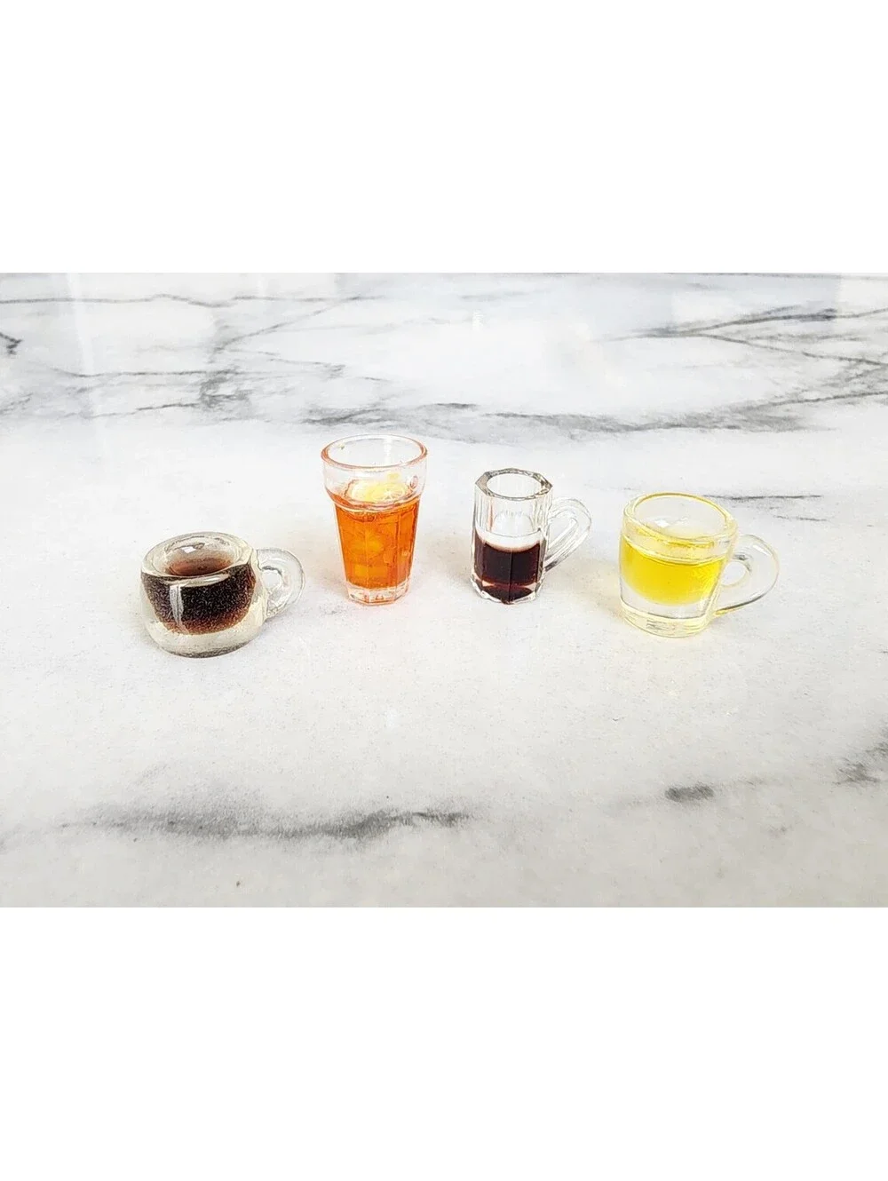 Miniature Dollhouse Drinks Coffee Green Tea Soda Lemon Sweet Tea
